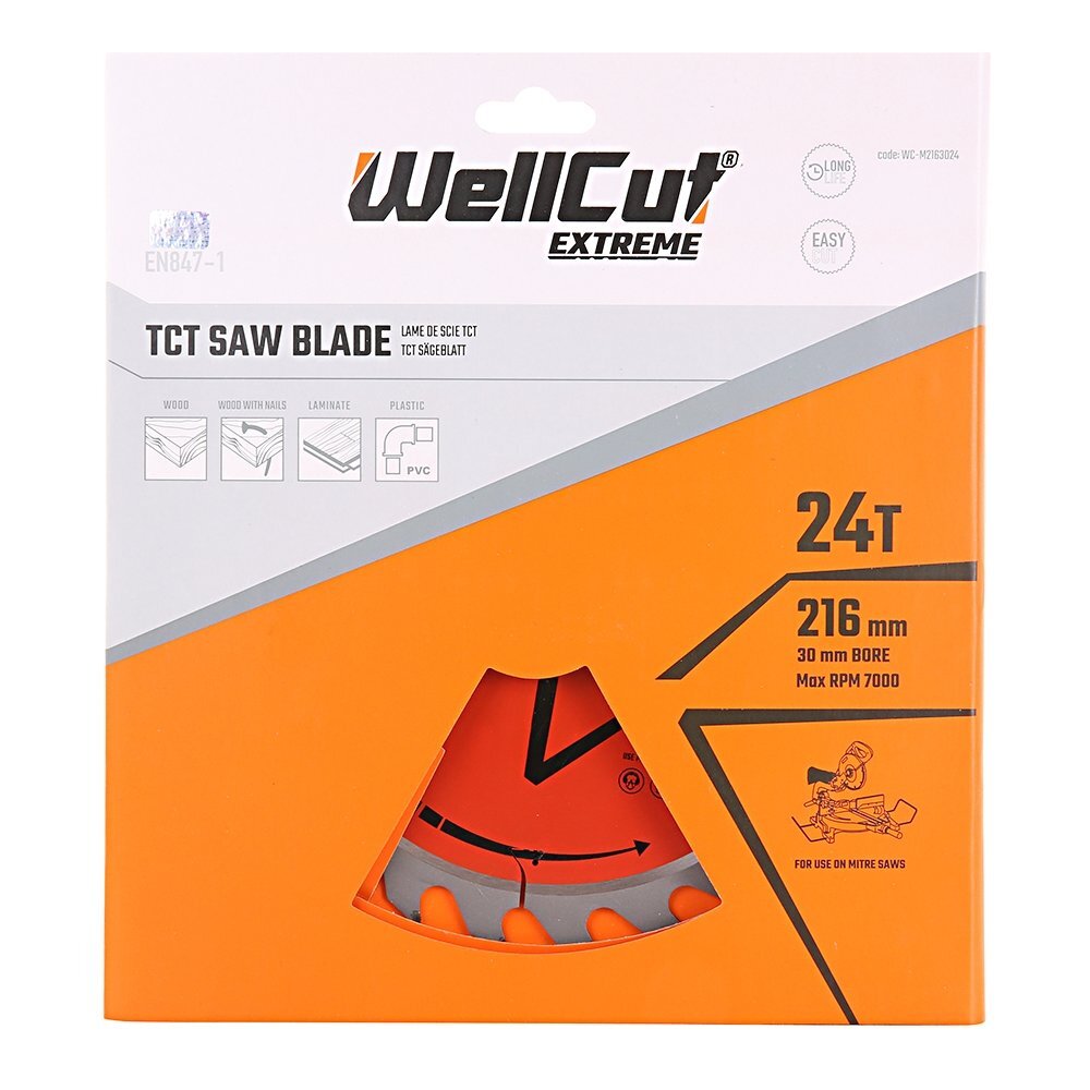 Sahanterä 216mm WellCut WC-M2163024 hinta ja tiedot | Käsityökalut | hobbyhall.fi