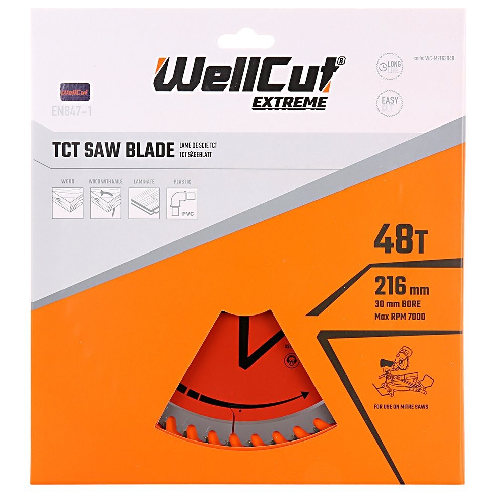 Sahanterä 216mm WellCut WC-M2163048 hinta ja tiedot | Käsityökalut | hobbyhall.fi