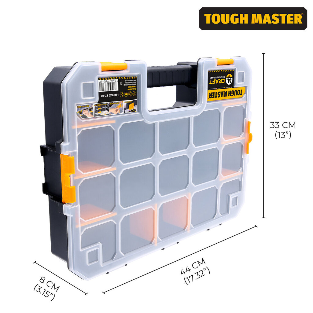 Pienosien laatikon järjestäjä 440 x 327 x 75 mm Tough Master® TM-UPT-5022 hinta ja tiedot | Työkalupakit ja muu työkalujen säilytys | hobbyhall.fi