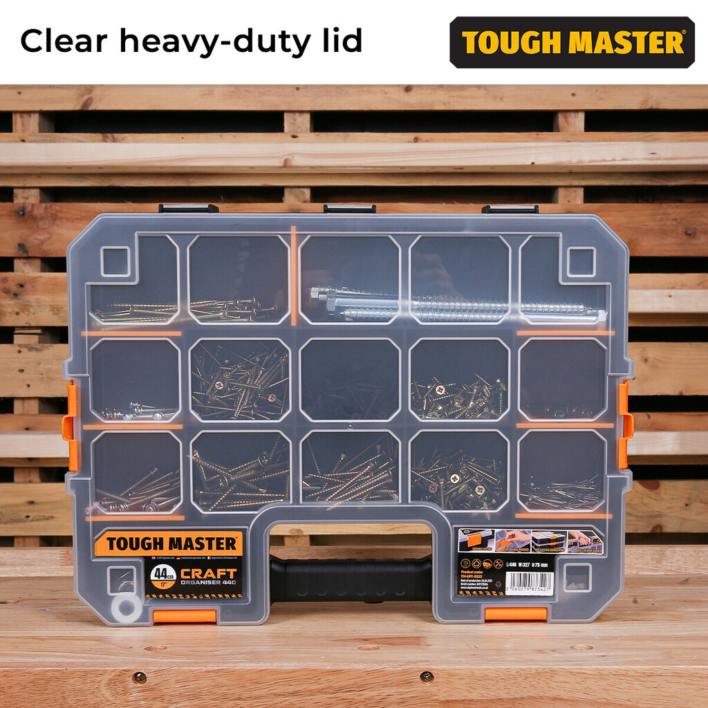 Pienosien laatikon järjestäjä 440 x 327 x 75 mm Tough Master® TM-UPT-5022 hinta ja tiedot | Työkalupakit ja muu työkalujen säilytys | hobbyhall.fi