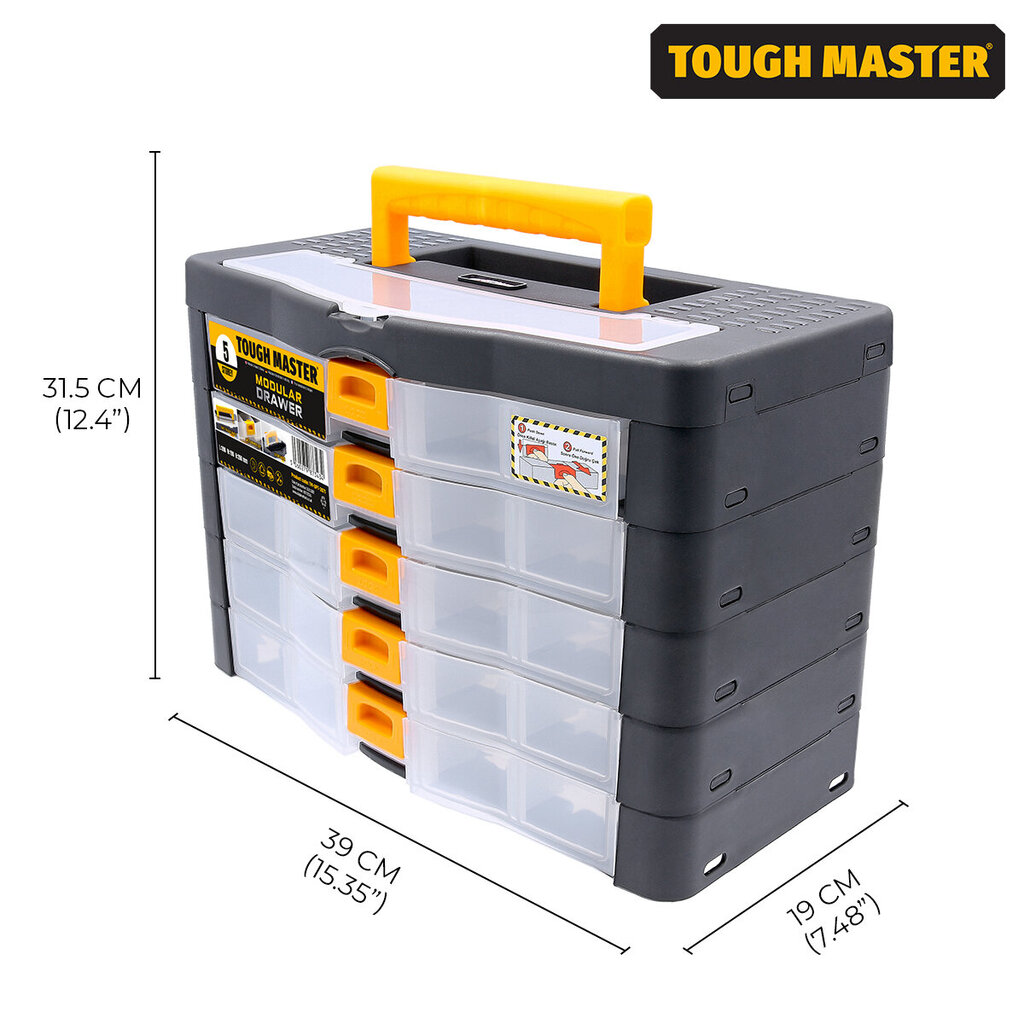 Pienosien laatikon järjestäjä 390 x 190 x 260 mm Tough Master TM-UPT-2071 hinta ja tiedot | Työkalupakit ja muu työkalujen säilytys | hobbyhall.fi