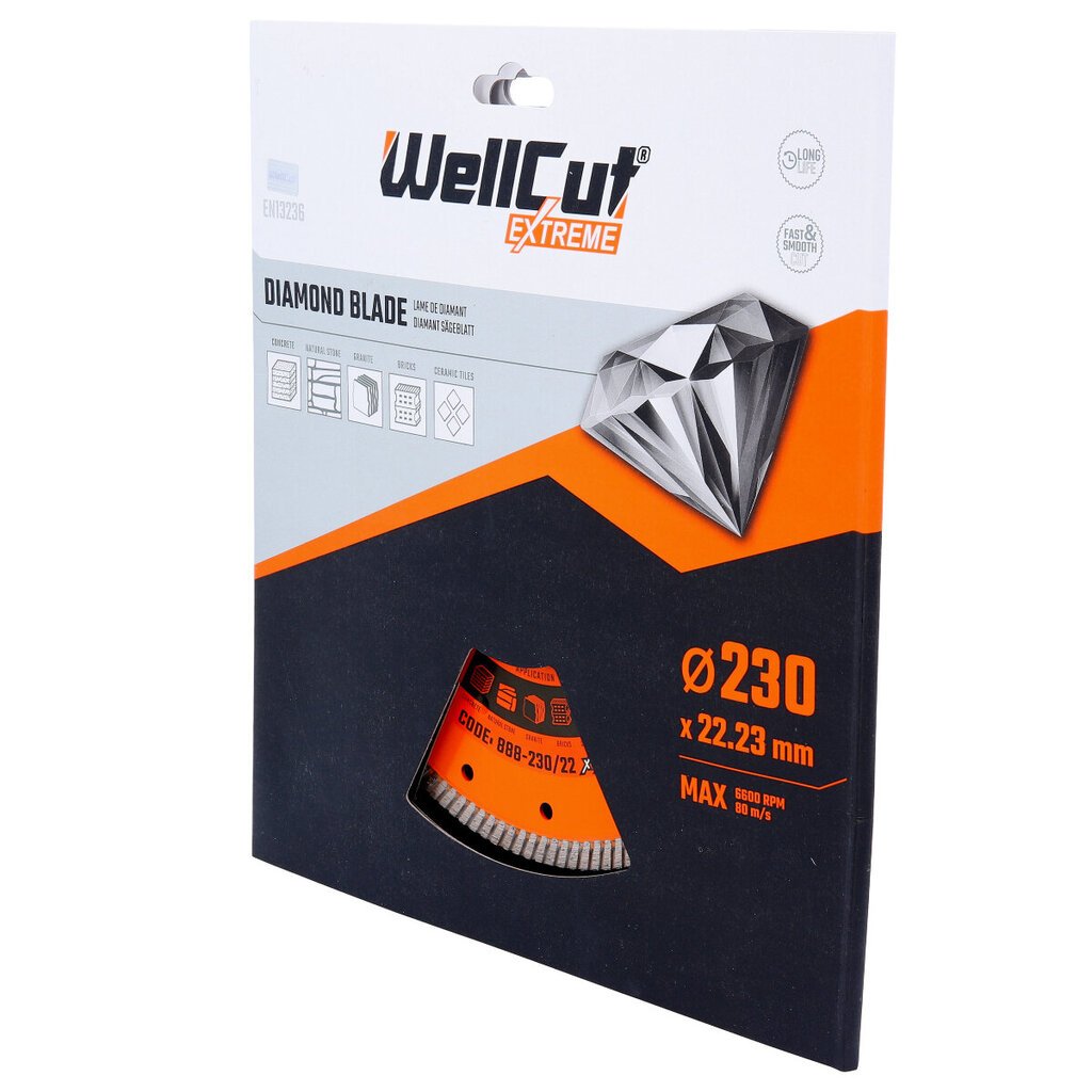 Timanttiterällä 230 mm WellCut 888-230/22 hinta ja tiedot | Käsityökalut | hobbyhall.fi