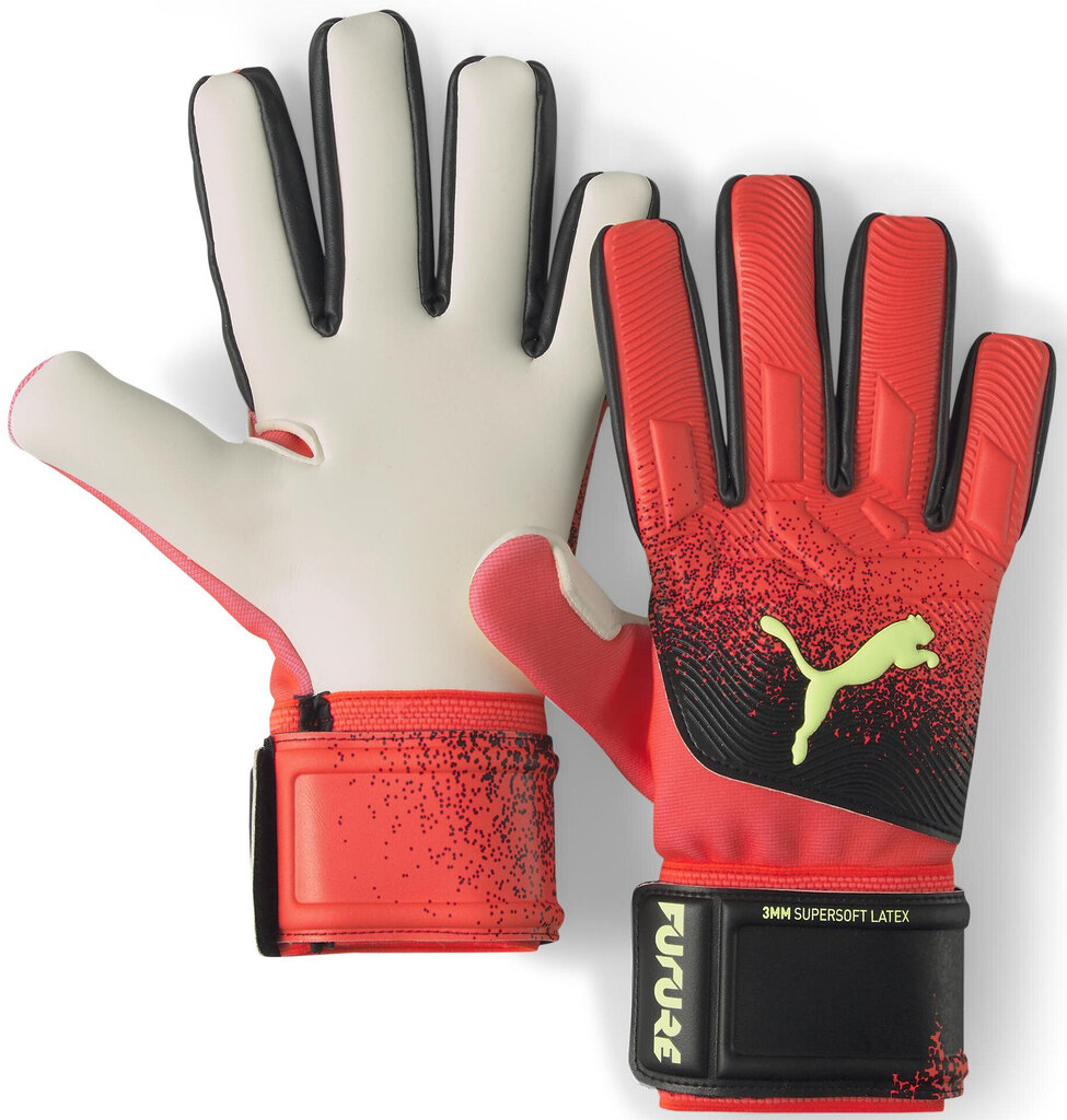 Puma Jalkapallohanskat Future Z:One Grip 3Nc Black Red 041809 05 hinta ja tiedot | Maalivahdin hanskat | hobbyhall.fi