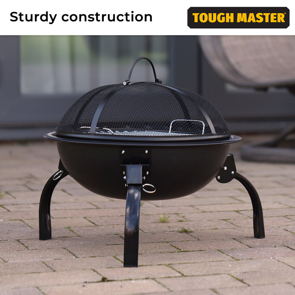 Kannettava hiiligrilli, BBQ 45cm Tough Master® TM-FPR17 hinta ja tiedot | Grillit | hobbyhall.fi