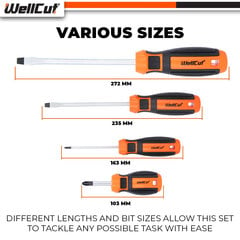 Ruuvimeisselisett 8kpl. WellCut® WC-SD8 hinta ja tiedot | Käsityökalut | hobbyhall.fi