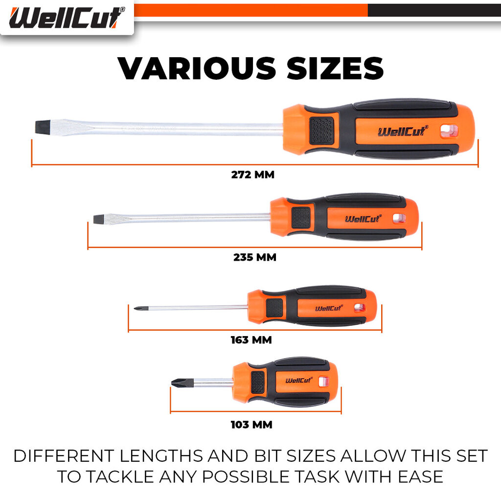 Ruuvimeisselisett 8kpl. WellCut® WC-SD8 hinta ja tiedot | Käsityökalut | hobbyhall.fi