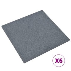 vidaXL Kaatumissuojalevyt 6 kpl kumi 50x50x3 cm harmaa hinta ja tiedot | Terassilattiat | hobbyhall.fi