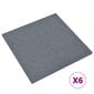 vidaXL Kaatumissuojalevyt 6 kpl kumi 50x50x3 cm harmaa hinta ja tiedot | Lattialaatat | hobbyhall.fi