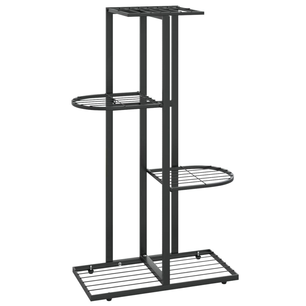 vidaXL 4-kerroksinen kukkateline 43x22x76 cm musta metalli hinta ja tiedot | Kukkatelineet ja kukkapöydät | hobbyhall.fi