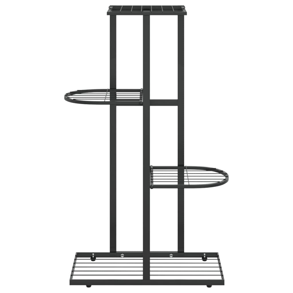 vidaXL 4-kerroksinen kukkateline 43x22x76 cm musta metalli hinta ja tiedot | Kukkatelineet ja kukkapöydät | hobbyhall.fi