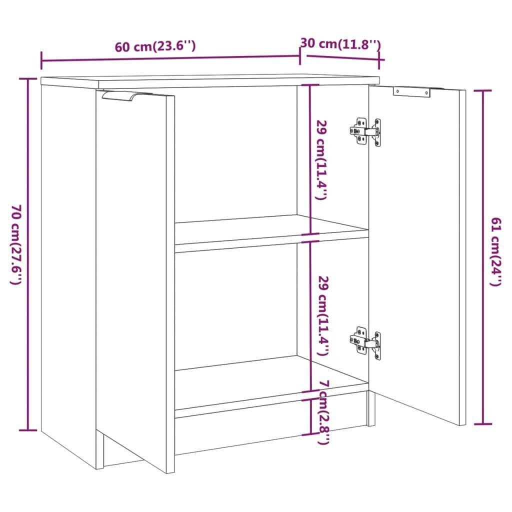 vidaXL Senkki ruskea tammi 60x30x70 cm tekninen puu hinta ja tiedot | Olohuoneen kaapit ja lipastot | hobbyhall.fi