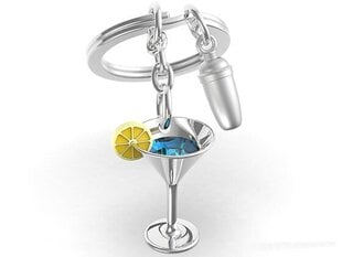 Silver cocktail glass & shaker avaimenperä, METALMORPHOSE hinta ja tiedot | Hauskat avaimenperät | hobbyhall.fi