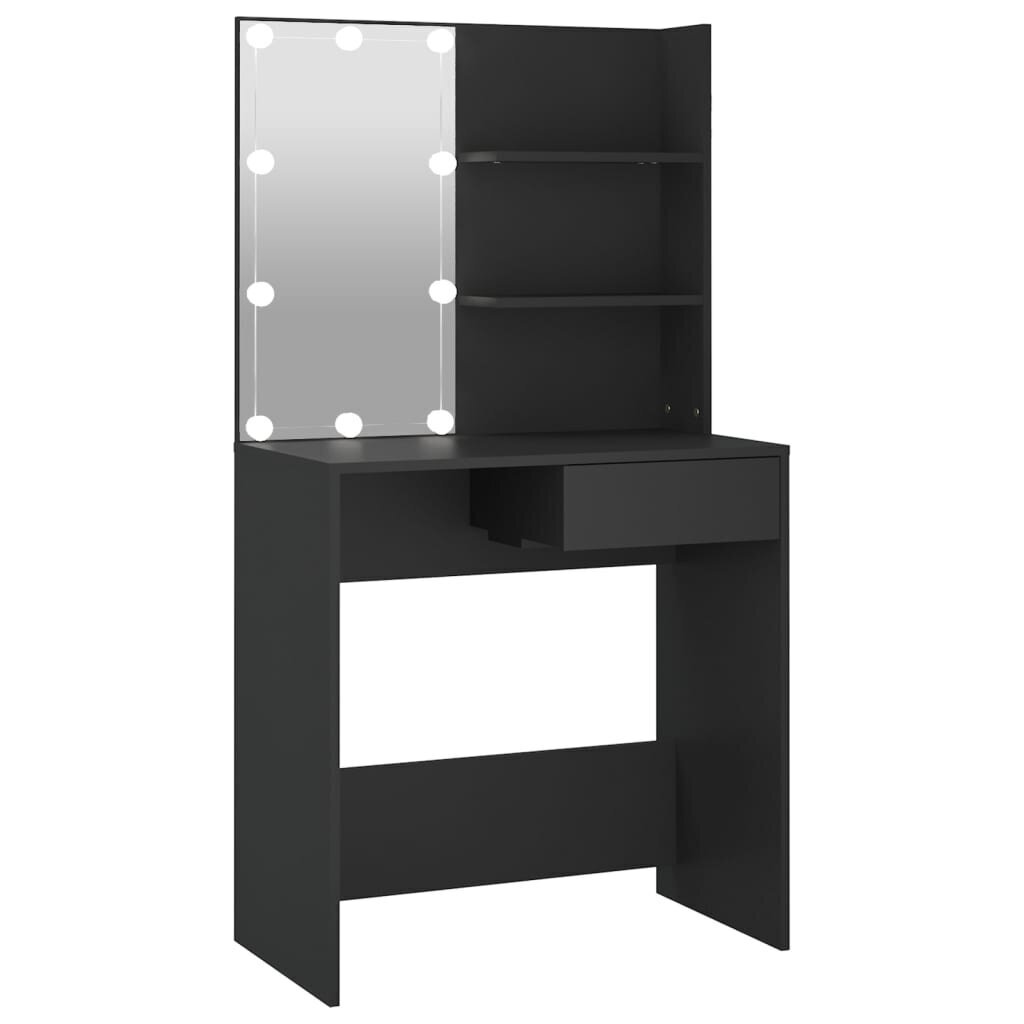 VidaXL Peilipöytä LED-valoilla musta 74,5x40x141 cm hinta ja tiedot | Peilipöydät | hobbyhall.fi
