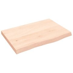 vidaXL Seinähylly 60x40x(2-4) cm käsittelemätön täysi tammi hinta ja tiedot | Hyllyt | hobbyhall.fi