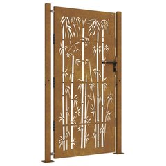 vidaXL Puutarhaportti 105x205 cm corten teräs bambukuvio hinta ja tiedot | Aidat ja tarvikkeet | hobbyhall.fi