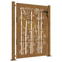 vidaXL Puutarhaportti 105x155 cm corten teräs bambukuvio hinta ja tiedot | Aidat ja tarvikkeet | hobbyhall.fi