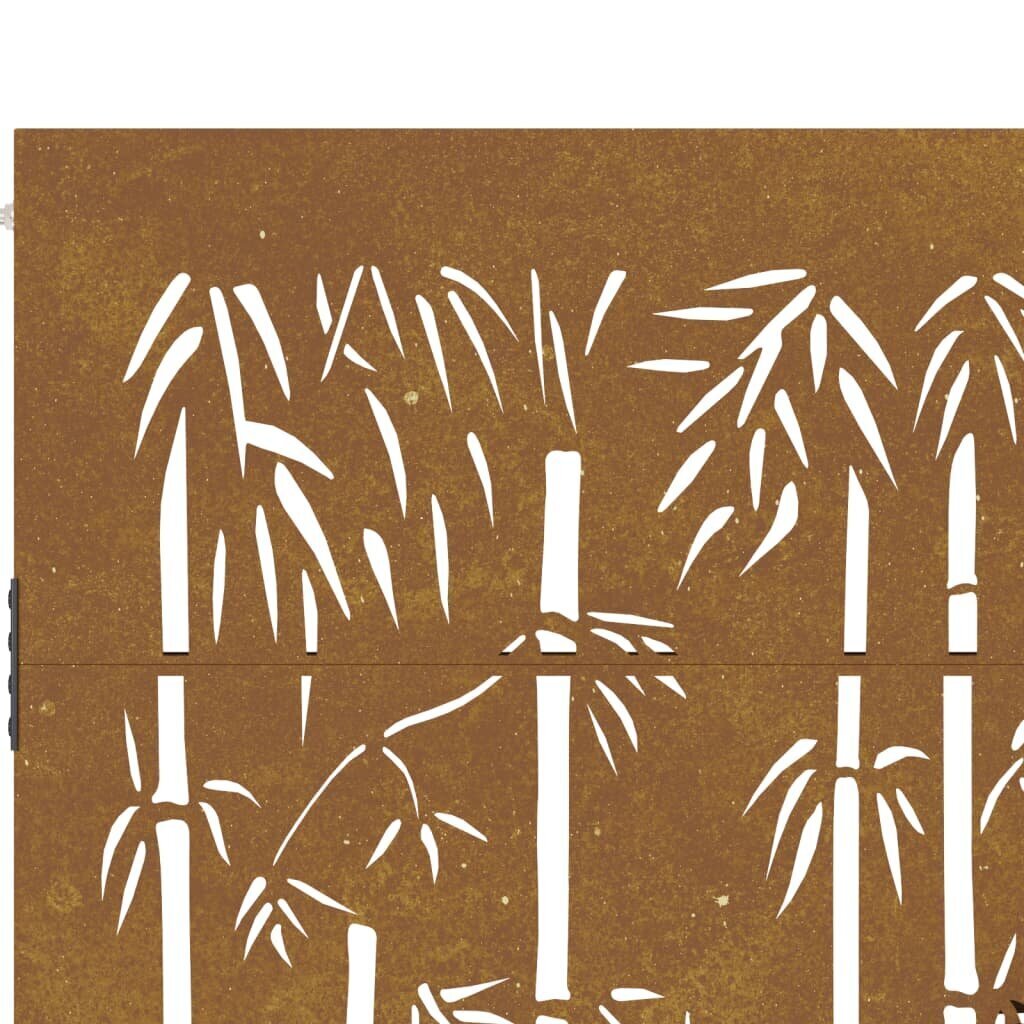 vidaXL Puutarhaportti 85x175 cm corten teräs bambukuvio hinta ja tiedot | Aidat ja tarvikkeet | hobbyhall.fi