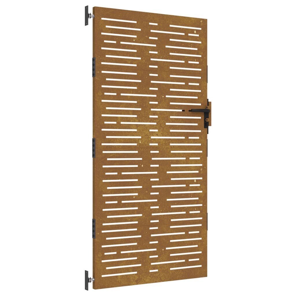 vidaXL Puutarhaportti 85x175 cm corten teräs raitakuvio hinta ja tiedot | Aidat ja tarvikkeet | hobbyhall.fi