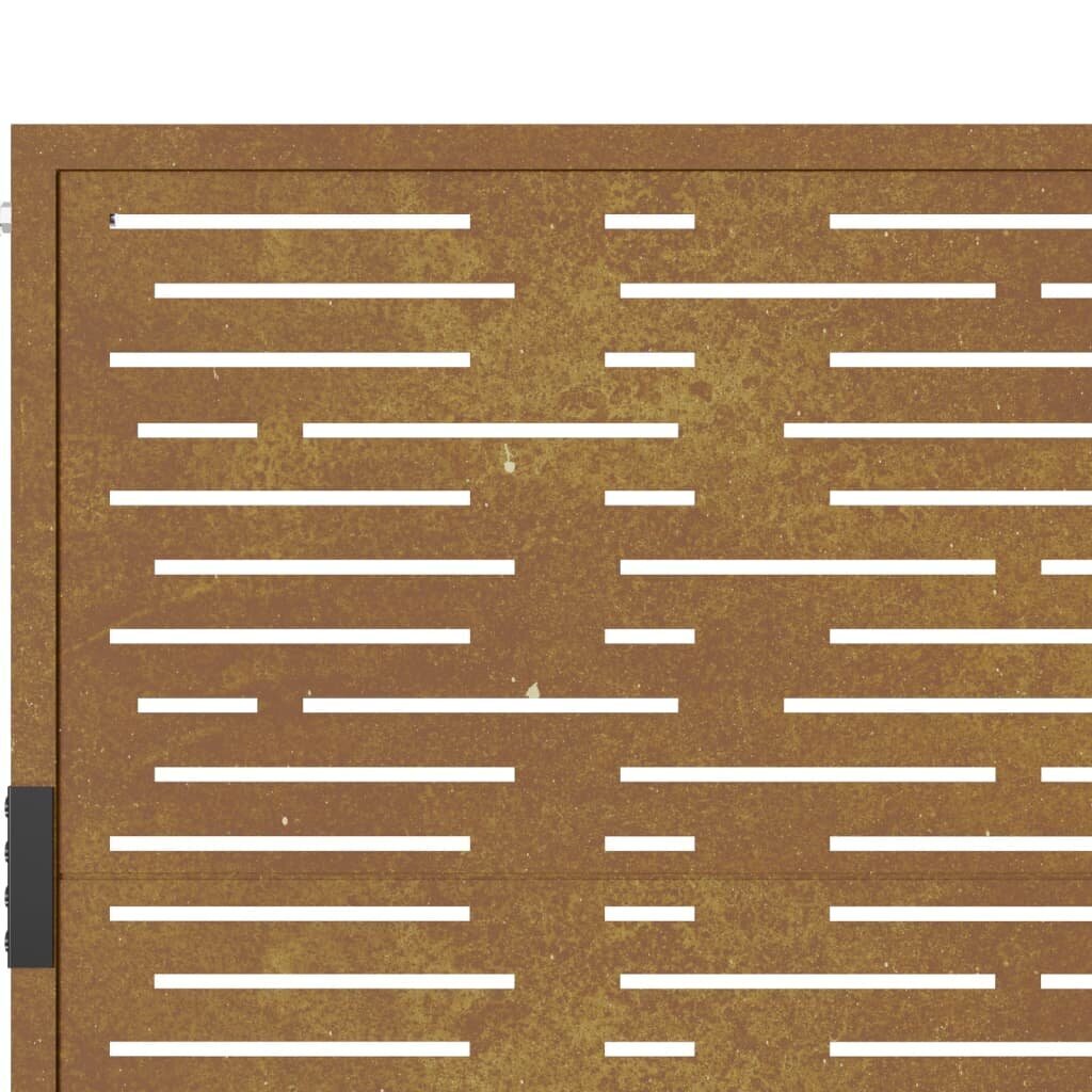 vidaXL Puutarhaportti 105x130 cm corten teräs raitakuvio hinta ja tiedot | Aidat ja tarvikkeet | hobbyhall.fi