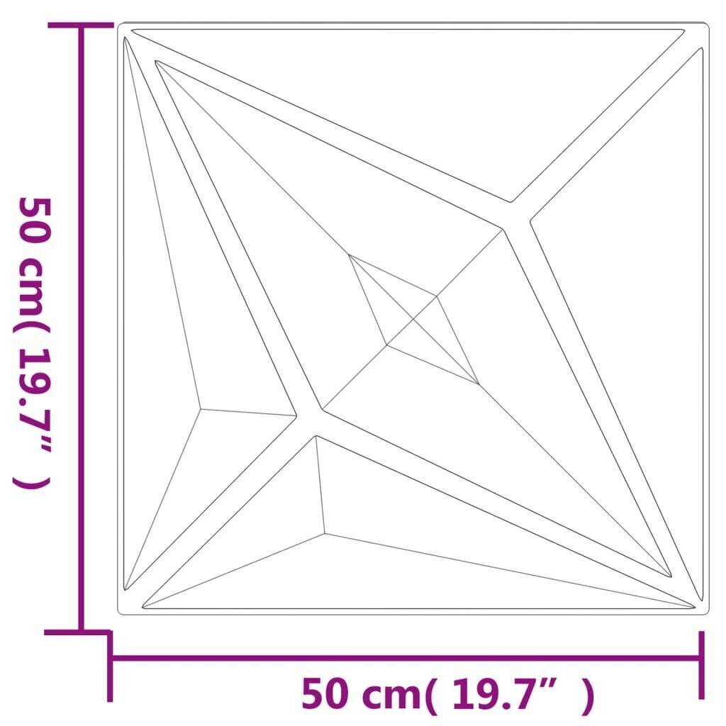 vidaXL Seinäpaneelit 12 kpl musta 50x50 cm EPS 3 m² tähti hinta ja tiedot | Sisustuspaneelit | hobbyhall.fi