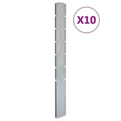 vidaXL Puutarha-aitatolpat 10 kpl hopea 180 cm galvanoitu teräs hinta ja tiedot | Aidat ja tarvikkeet | hobbyhall.fi