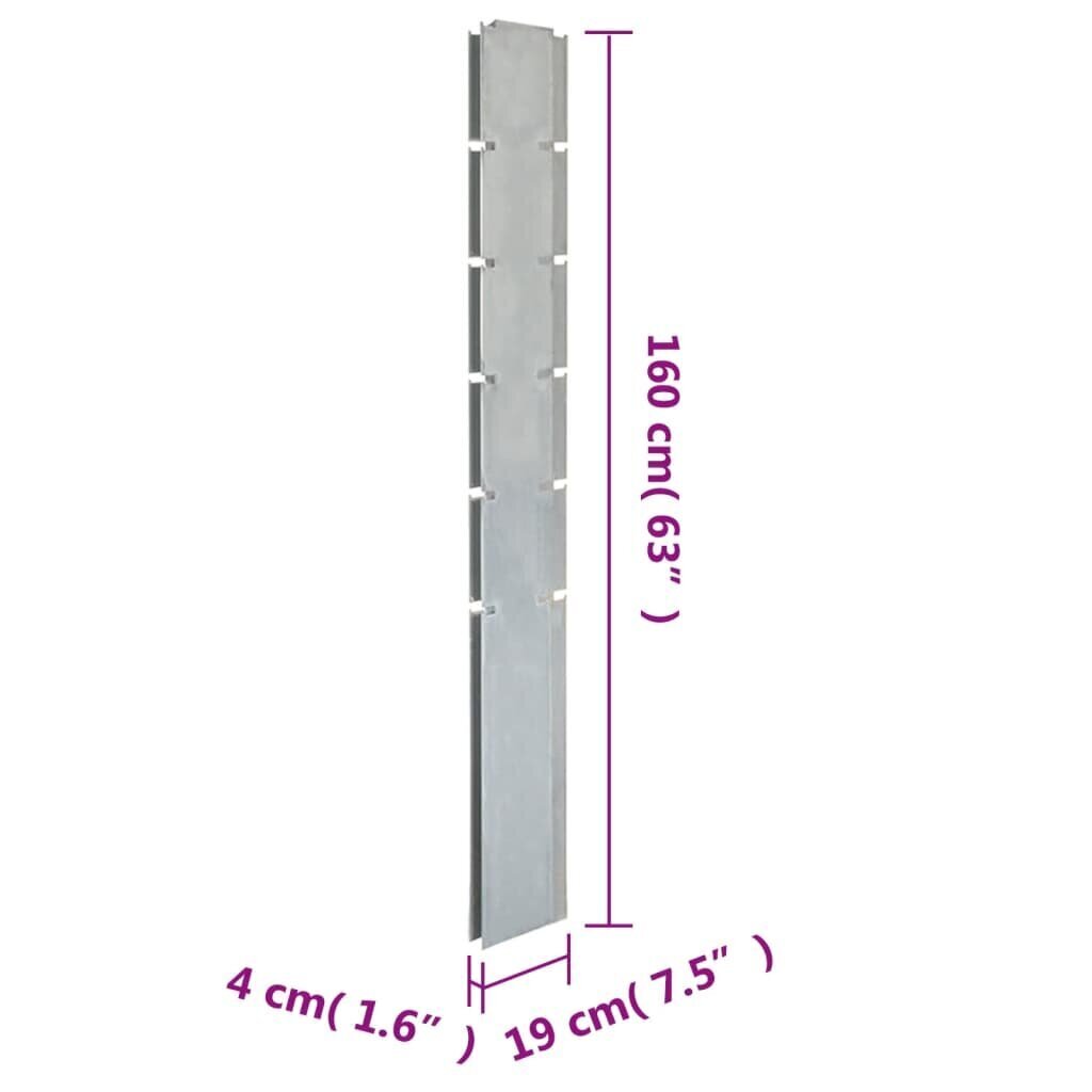 vidaXL Puutarha-aitatolpat 30 kpl hopea 160 cm galvanoitu teräs hinta ja tiedot | Aidat ja tarvikkeet | hobbyhall.fi