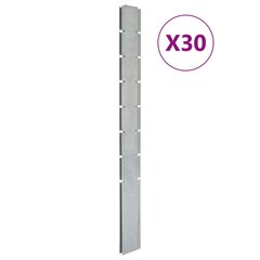 vidaXL Puutarha-aitatolpat 30 kpl hopea 200 cm galvanoitu teräs hinta ja tiedot | Aidat ja tarvikkeet | hobbyhall.fi