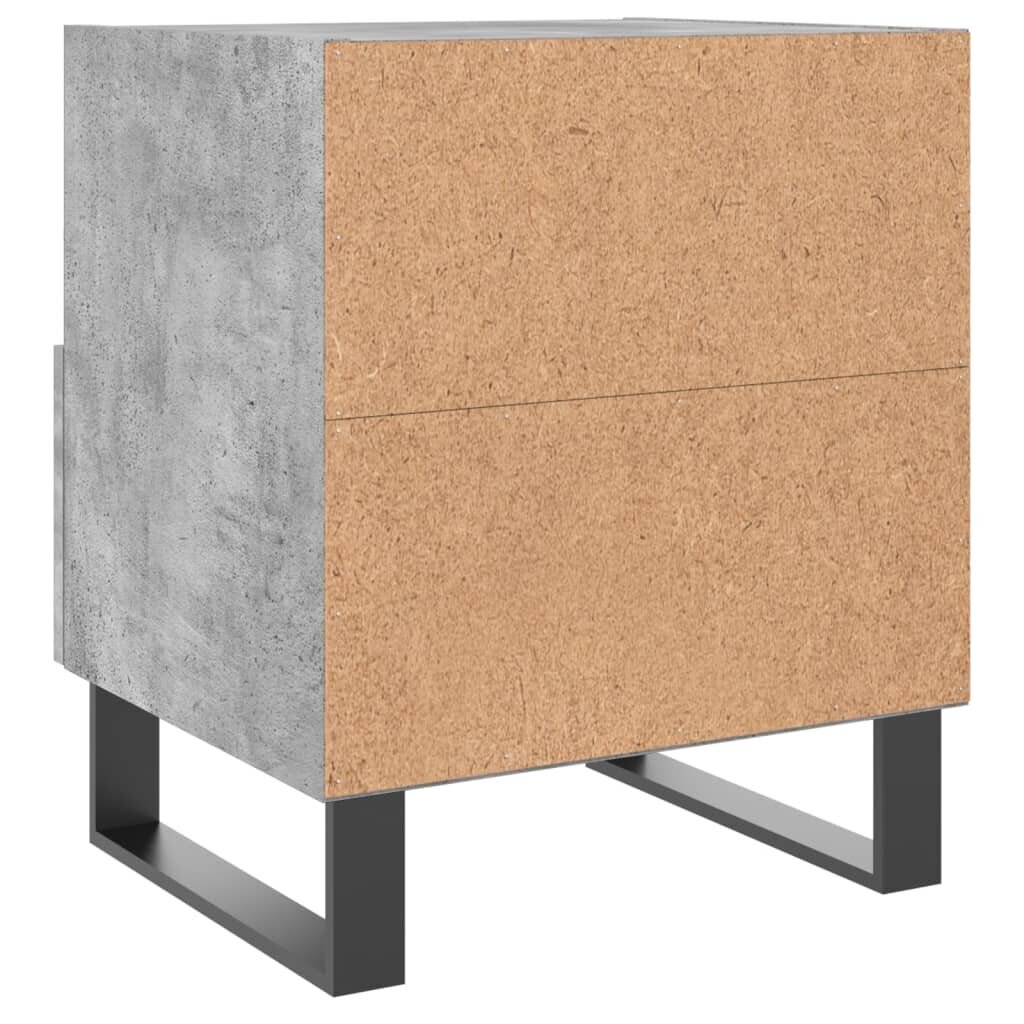 vidaXL Yöpöydät 2 kpl betoninharmaa 40x35x47,5 cm tekninen puu hinta ja tiedot | Yöpöydät | hobbyhall.fi