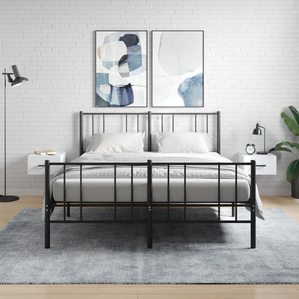 vidaXL Seinäkiinnitettävät yöpöydät 2 kpl valkoinen 35x35x20 cm hinta ja tiedot | Yöpöydät | hobbyhall.fi