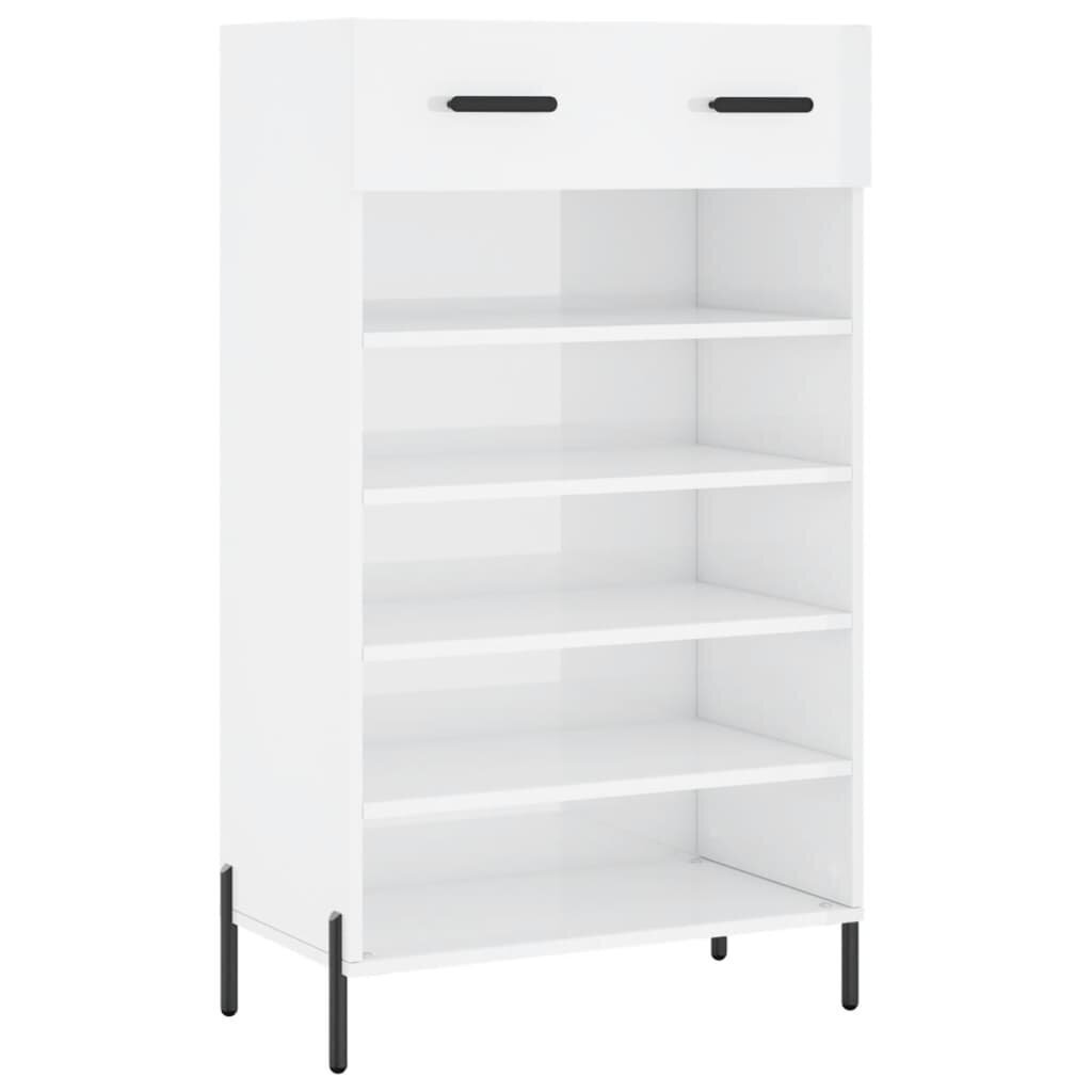 vidaXL Kenkäkaappi korkeakiilto valkoinen 60x35x105 cm tekninen puu hinta ja tiedot | Kenkäkaapit ja -hyllyt | hobbyhall.fi