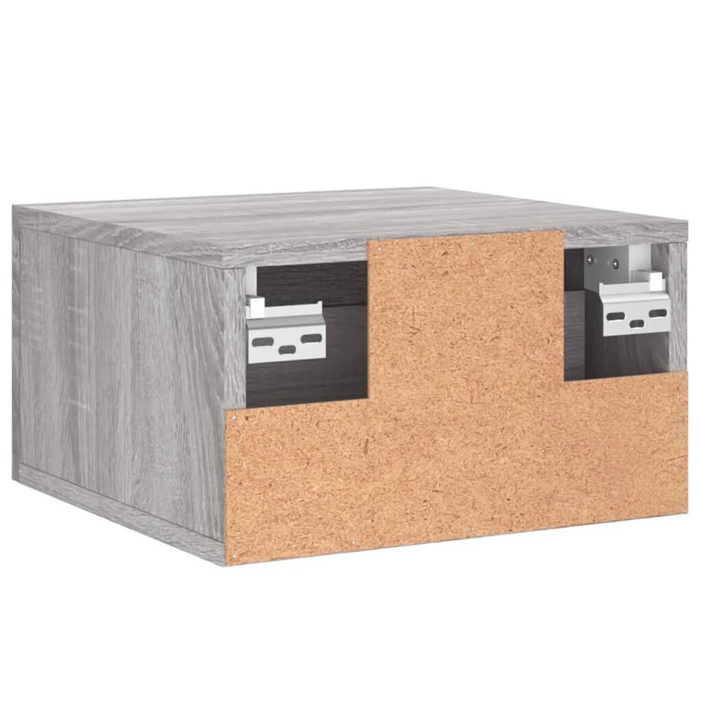 vidaXL Seinäkiinnitettävä yöpöytä harmaa Sonoma 35x35x20 cm hinta ja tiedot | Yöpöydät | hobbyhall.fi