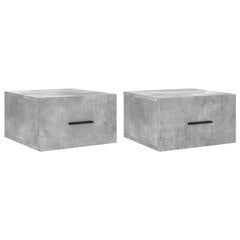 vidaXL Seinäkiinnitettävät yöpöydät 2 kpl betoninharmaa 35x35x20 cm hinta ja tiedot | Yöpöydät | hobbyhall.fi