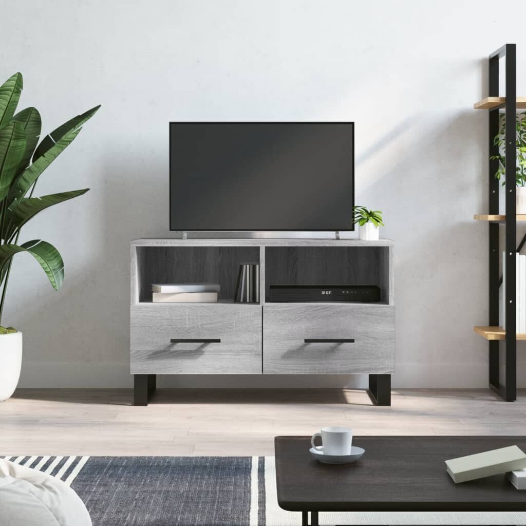 vidaXL TV-taso harmaa Sonoma 80x36x50 cm tekninen puu hinta ja tiedot | TV-tasot | hobbyhall.fi