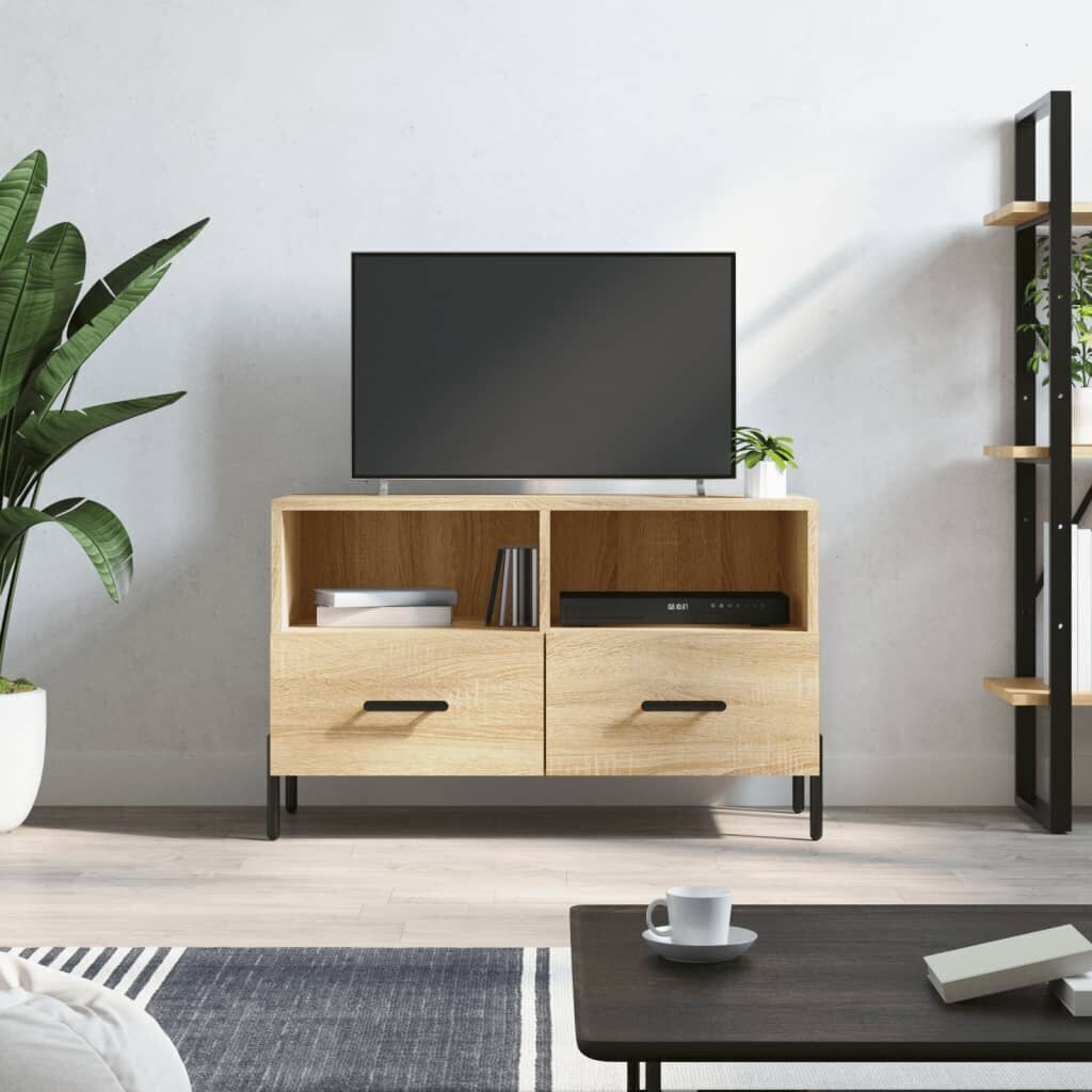 vidaXL TV-taso Sonoma-tammi 80x36x50 cm tekninen puu hinta ja tiedot | TV-tasot | hobbyhall.fi