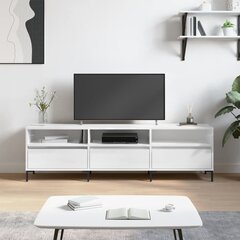 vidaXL TV-taso korkeakiilto valkoinen 150x30x44,5 cm tekninen puu hinta ja tiedot | TV-tasot | hobbyhall.fi