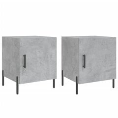 vidaXL Yöpöydät 2 kpl betoninharmaa 40x40x50 cm tekninen puu hinta ja tiedot | Yöpöydät | hobbyhall.fi