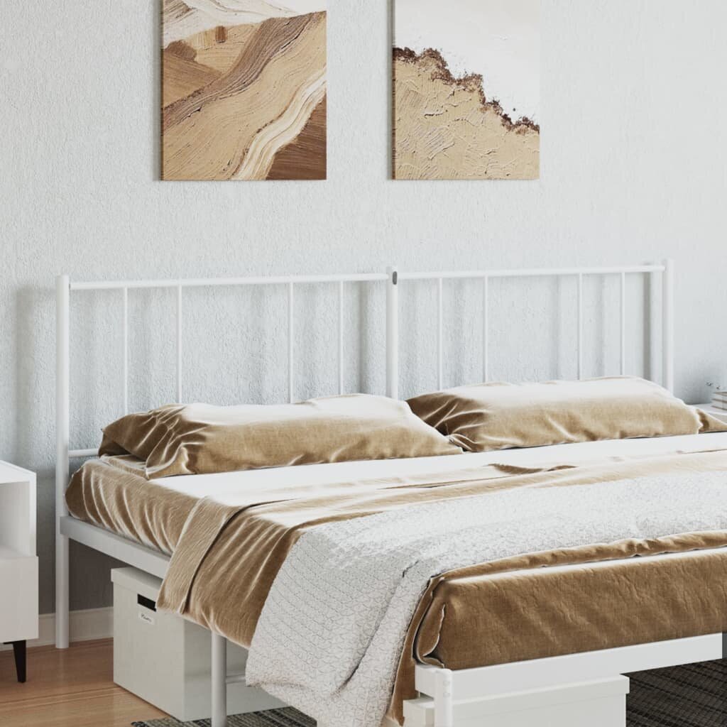 vidaXL Metallinen sängynpääty valkoinen 180 cm hinta ja tiedot | Sängyt | hobbyhall.fi