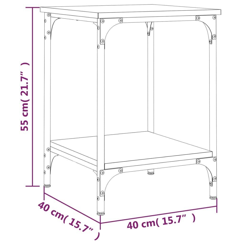 vidaXL Sohvapöytä savutammi 40x40x55 cm tekninen puu hinta ja tiedot | Sohvapöydät | hobbyhall.fi