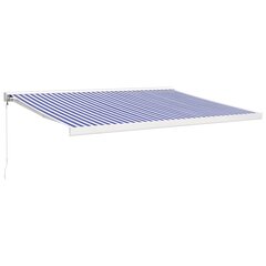 vidaXL Sisäänkelattava markiisi sinivalkoinen 4x3 m kangas/alumiini hinta ja tiedot | Aurinkovarjot ja markiisit | hobbyhall.fi