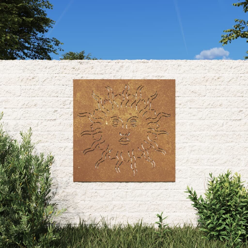 vidaXL Puutarhaseinäkoriste 55x55 cm corten teräs aurinkokuvio hinta ja tiedot | Sisustustuotteet | hobbyhall.fi