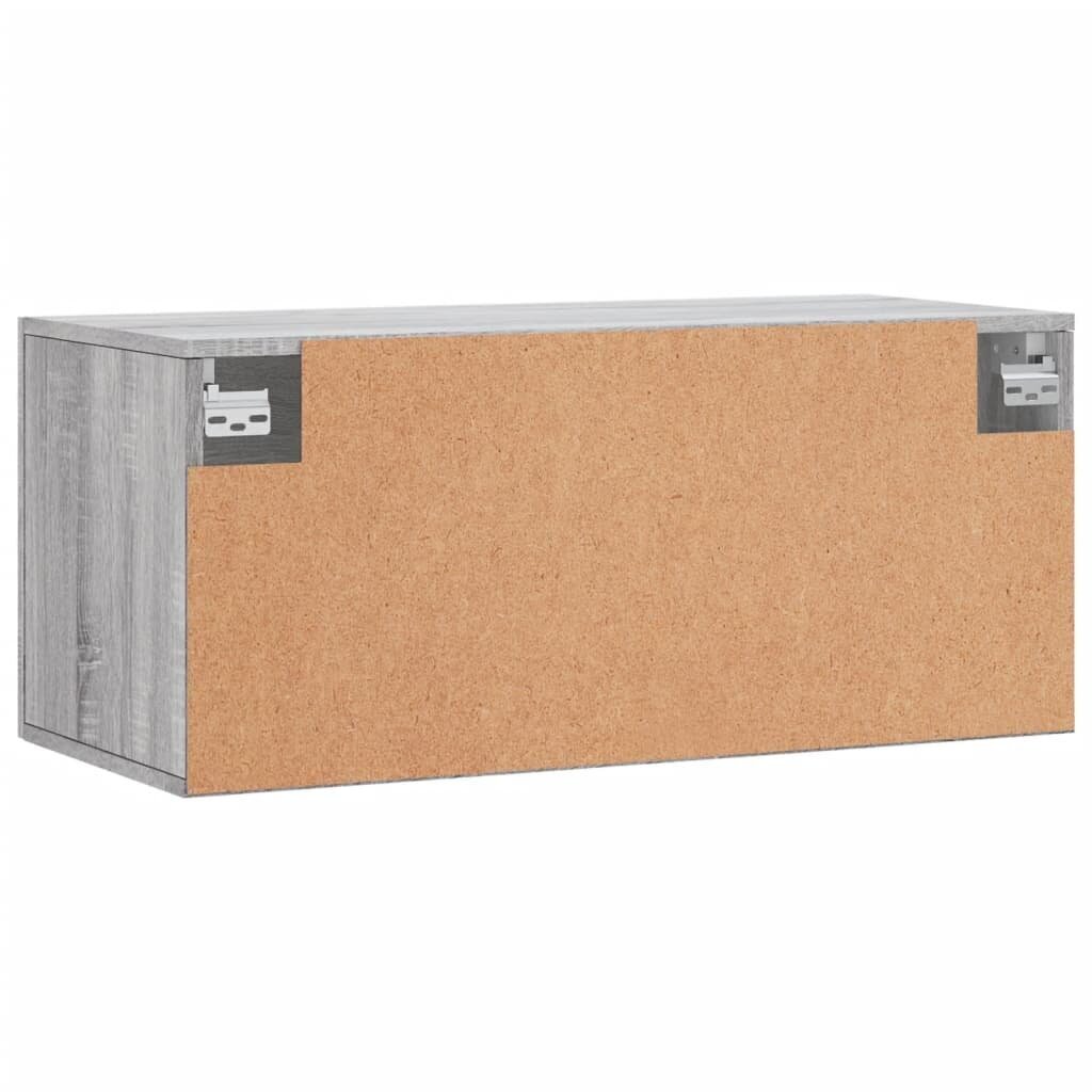 vidaXL Seinäkaappi harmaa Sonoma 80x36,5x35 cm tekninen puu hinta ja tiedot | Olohuoneen kaapit ja lipastot | hobbyhall.fi