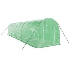 vidaXL Kasvihuone teräsrungolla vihreä 20 m² 10x2x2 m hinta ja tiedot | Kasvihuoneet | hobbyhall.fi