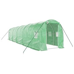 vidaXL Kasvihuone teräsrungolla vihreä 20 m² 10x2x2 m hinta ja tiedot | Kasvihuoneet | hobbyhall.fi