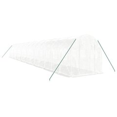 vidaXL Kasvihuone teräsrungolla valkoinen 32 m² 16x2x2 m hinta ja tiedot | Kasvihuoneet | hobbyhall.fi