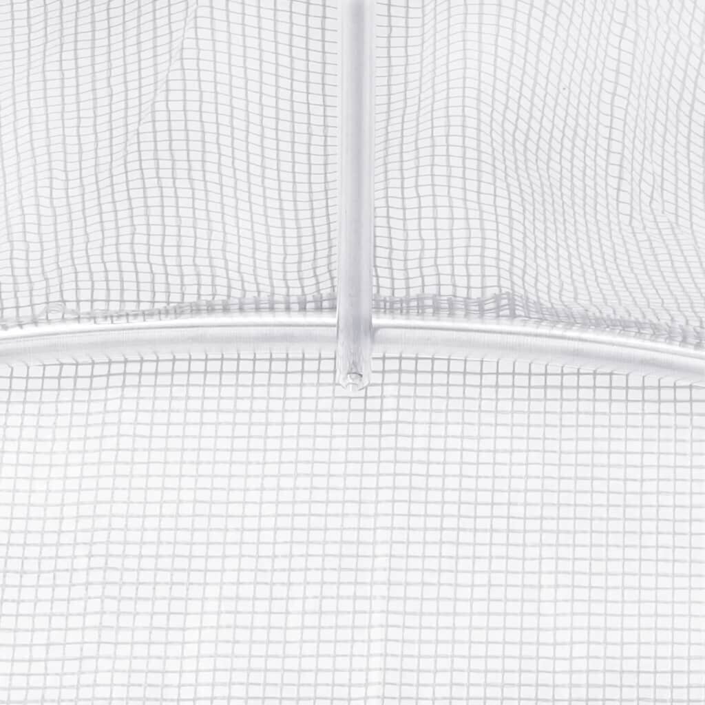 vidaXL Kasvihuone teräsrungolla valkoinen 88 m² 22x4x2 m hinta ja tiedot | Kasvihuoneet | hobbyhall.fi