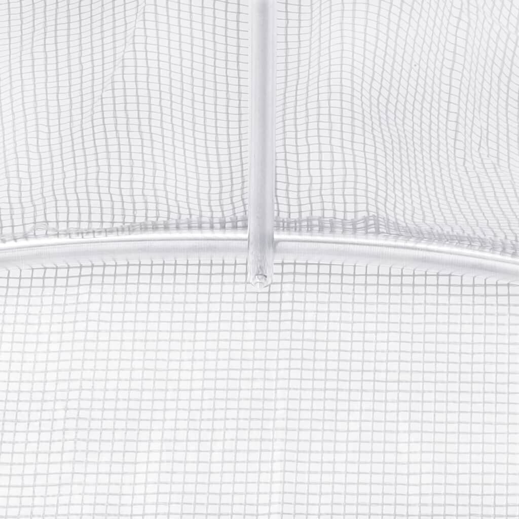 vidaXL Kasvihuone teräsrungolla valkoinen 54 m² 18x3x2 m hinta ja tiedot | Kasvihuoneet | hobbyhall.fi