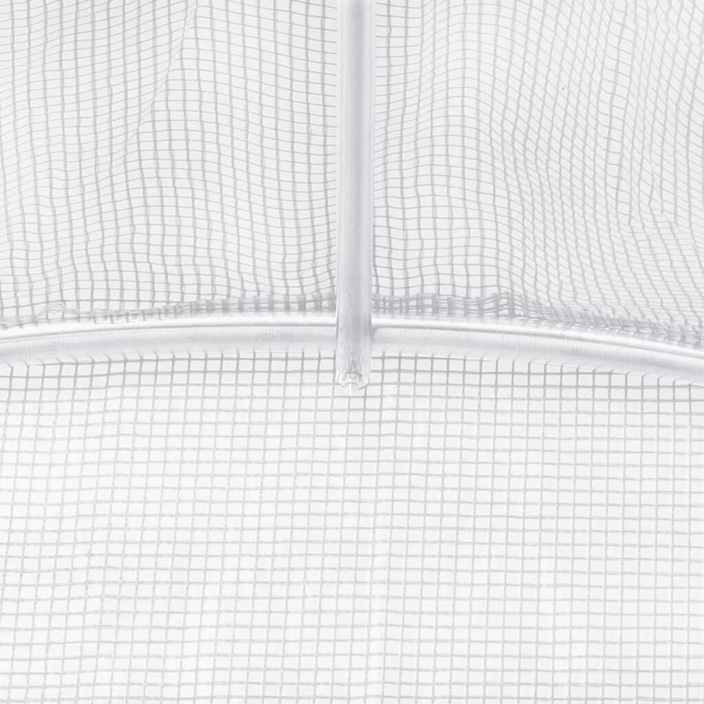 vidaXL Kasvihuone teräsrungolla valkoinen 32 m² 8x4x2 m hinta ja tiedot | Kasvihuoneet | hobbyhall.fi