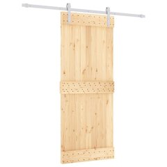 vidaXL Liukuovi asennustarvikkeineen 85x210 cm täysi mänty hinta ja tiedot | Sisäovet | hobbyhall.fi