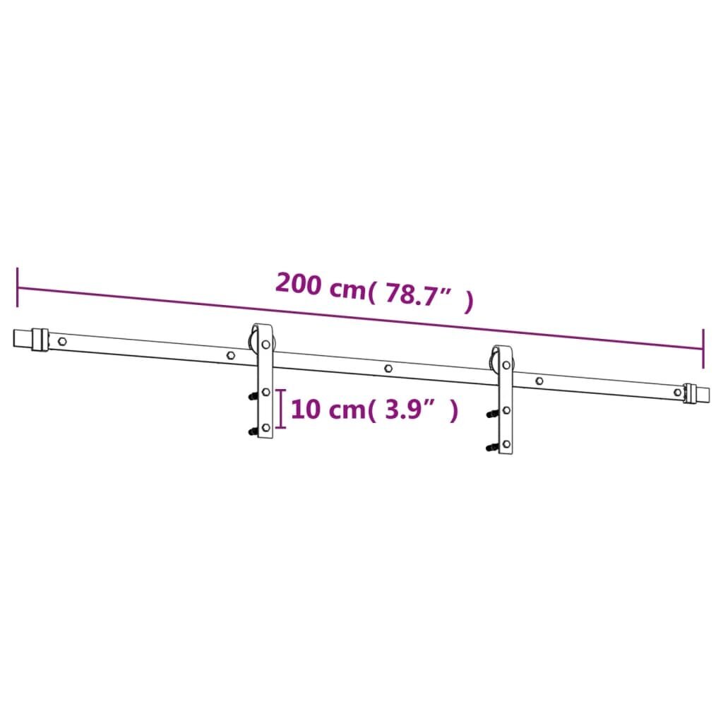 vidaXL Liukuovi asennustarvikkeineen 85x210 cm täysi mänty hinta ja tiedot | Sisäovet | hobbyhall.fi