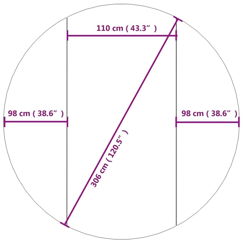 vidaXL Uima-altaan aluskangas harmaa Ø306 cm polyesteri geotekstiili hinta ja tiedot | Uima-allastarvikkeet | hobbyhall.fi